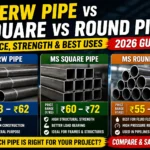 MS ERW Pipe vs Square vs Round Pipe: Price, Strength & Best Use Cases Explained (2026 Guide)