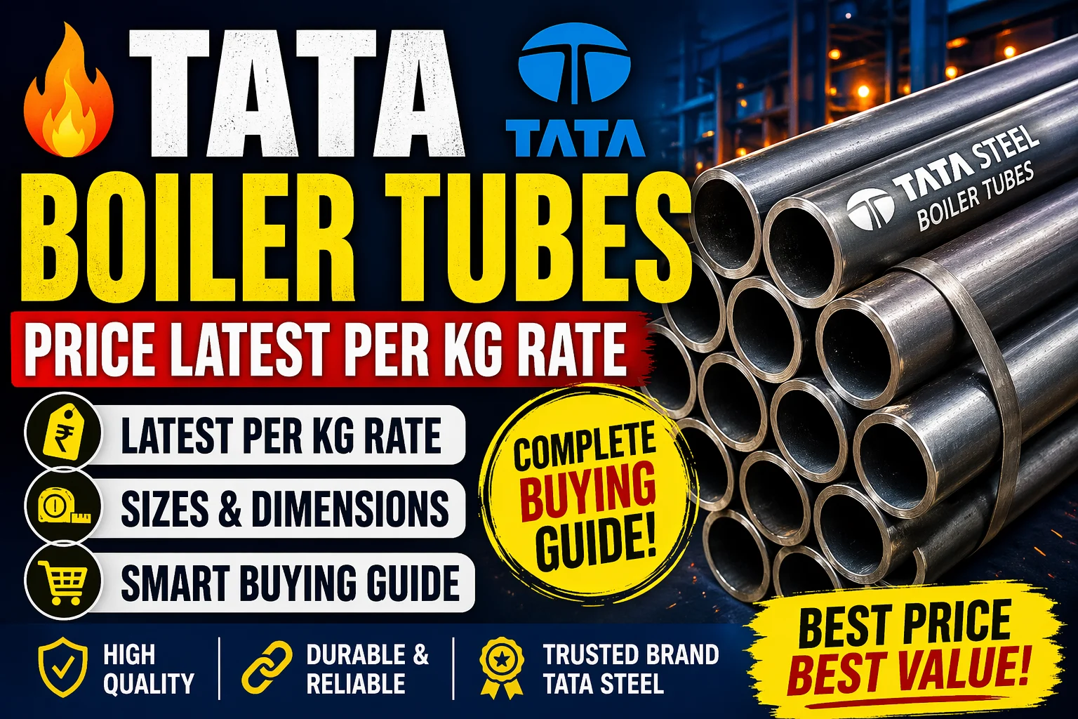 🔥 TATA Boiler Tubes Price Latest Per Kg Rate, Sizes & Smart Buying Guide