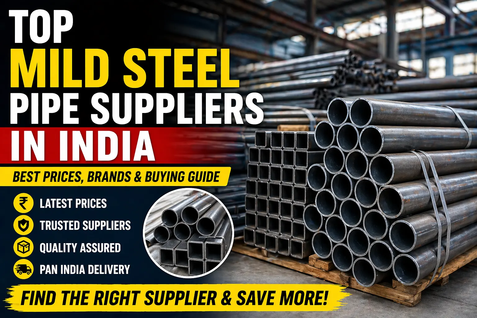 Top Mild Steel Pipe Suppliers in India