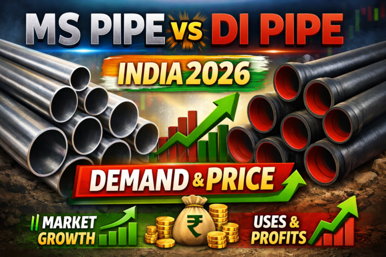 MS Pipe vs DI Pipe Demand & Price in India 2026: Market Growth, Uses & Profit Analysis