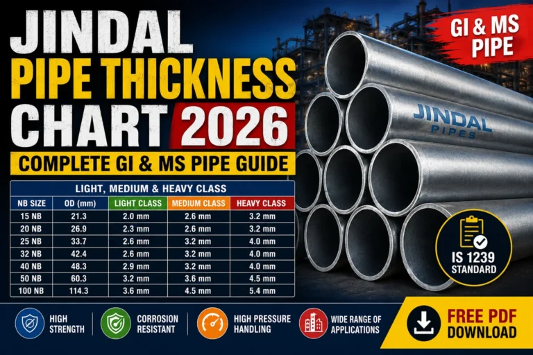 Jindal Pipe Thickness Chart 2026